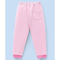 Babyhug Cotton Knit Full Length Lounge Pant Text Print - Pink