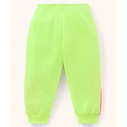 Babyhug Cotton Knit Full Length Lounge Pant Butterfly Print - Lime