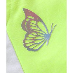 Babyhug Cotton Knit Full Length Lounge Pant Butterfly Print - Lime