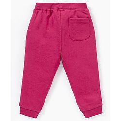 Babyhug Cotton Knit Full Length Lounge Pant Sequin Embellished - Maroon