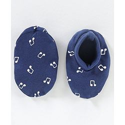 Babyhug 100% Cotton Cap Mitten & Booties Navy Blue - Diameter 9.5 cm