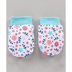 Babyhug 100% Cotton Mittens Heart Print Pack Of 3 - Pink