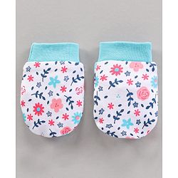 Babyhug 100% Cotton Mittens Heart Print Pack Of 3 - Pink