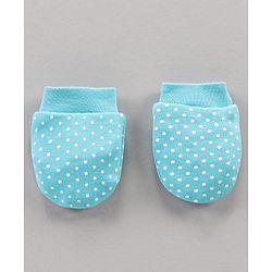 Babyhug 100% Cotton Mittens Floral Print Pack Of 3 - Blue Yellow Pink
