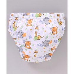 Babyhug Cotton Antibacterial Stripes & Animal Print Briefs Pack Of 3 - Multicolor