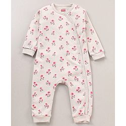 Babyhug 100% Cotton Knit Full Sleeves Romper Koala & Floral Print Pack of 2 - Multicolour