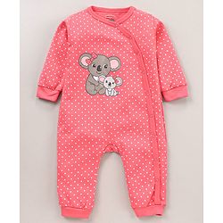 Babyhug 100% Cotton Knit Full Sleeves Romper Koala & Floral Print Pack of 2 - Multicolour