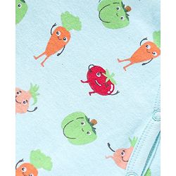 Babyhug 100% Cotton Full Sleeves Romper Vegetables Print- Blue
