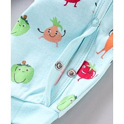 Babyhug 100% Cotton Full Sleeves Romper Vegetables Print- Blue