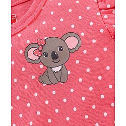 Babyhug 100% Cotton Full Sleeves Frock Style Onesie Polka Dot Print - Pink