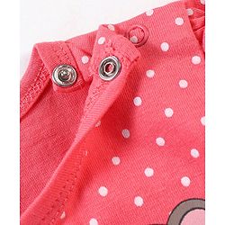 Babyhug 100% Cotton Full Sleeves Frock Style Onesie Polka Dot Print - Pink