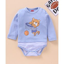 Babyhug 100% Cotton Onesie Bear Print - Blue