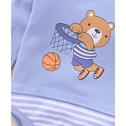 Babyhug 100% Cotton Onesie Bear Print - Blue