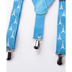 Babyhug Bow and Suspender Set Eiffel Tower Printed - Blue