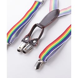 Babyhug Bow and Suspender Set Rainbow Stripes - Multicolour