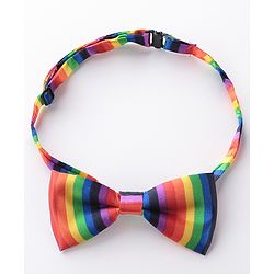 Babyhug Bow and Suspender Set Rainbow Stripes - Multicolour