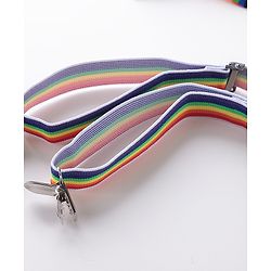 Babyhug Bow and Suspender Set Rainbow Stripes - Multicolour