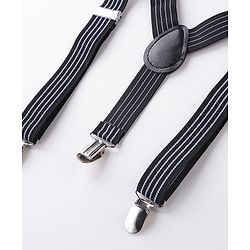 Babyhug Bow and Suspender Set Rainbow Stripes - Black