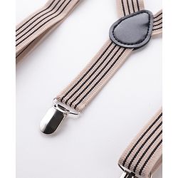 Babyhug Bow and Suspender Set Rainbow Stripes - Beige