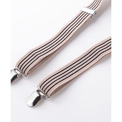 Babyhug Bow and Suspender Set Rainbow Stripes - Beige