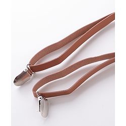 Babyhug Bow and Suspender Set Stripes - Beige