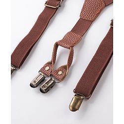 Babyhug Bow and Suspender Set Solid Color - Brown