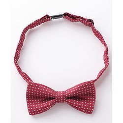 Babyhug Bow and Suspender Set Polka Dots Printed - Maroon