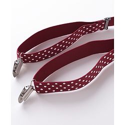 Babyhug Bow and Suspender Set Polka Dots Printed - Maroon