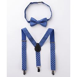 Babyhug Bow and Suspender Set Polka Dots Printed - Maroon