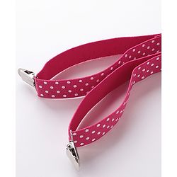 Babyhug Bow and Suspender Set Polka Dots Printed - Dark Pink