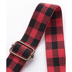 Babyhug Checkered Bow and Suspender Set - Red
