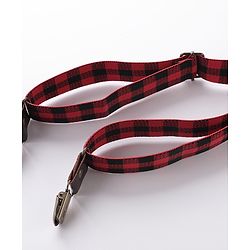 Babyhug Checkered Bow and Suspender Set - Red