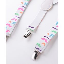 Babyhug Bow And Suspender Set - White