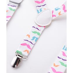 Babyhug Bow And Suspender Set - White