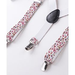 Babyhug Bow And Suspender Set Heart Print - Multicolour