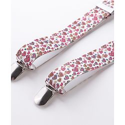 Babyhug Bow And Suspender Set Heart Print - Multicolour