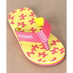 Cute Walk by Babyhug Flip Flops Balloon Art Print - Pink & Yellow