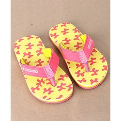 Cute Walk by Babyhug Flip Flops Balloon Art Print - Pink & Yellow