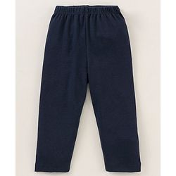 Babyhug Cotton Full Length Solid Colour Lounge Pant - Navy Blue