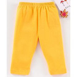 Babyhug Cotton Full Length Solid Color Lounge Pant - Yellow