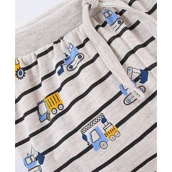Babyhug Cotton Knit Full Length  Lounge Pant Striped - White