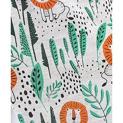 Babyhug Cotton Knit Full Length  Lounge Pant Lion Print - White
