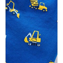 Babyhug Cotton Full Length Lounge Pants Construction Vehicle Print - Blue