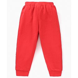 Babyhug Cotton Full Length Lounge Pants Text Print Pack of 2 - Navy Blue Red