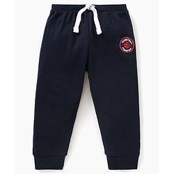 Babyhug Cotton Full Length Lounge Pants Text Print Pack of 2 - Navy Blue Red