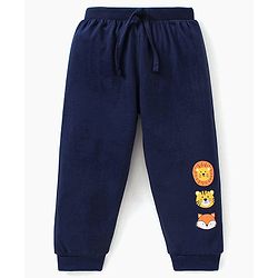 Babyhug Cotton Full Length Lounge Pants Panda Face Print Pack of 2 - Navy Blue