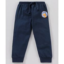 Babyhug Cotton Full Length Ribbed Waist Lounge Pant Printed Pack of 2  - Yellow Navy