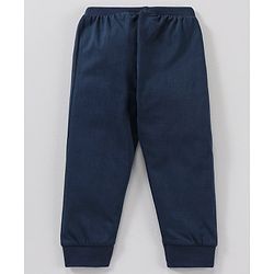 Babyhug Cotton Full Length Ribbed Waist Lounge Pant Printed Pack of 2  - Yellow Navy