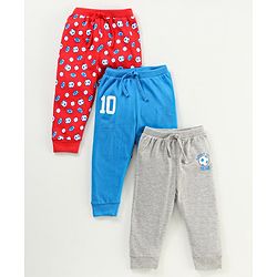 Babyhug Full Length Lounge Pant Ball Print Pack of 3 - Multicolor