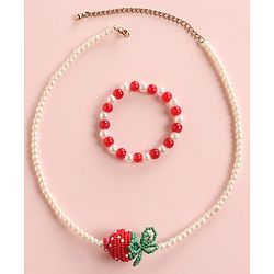 Babyhug Free Size Pearl Necklace with Bracelet Set Pack - Pink